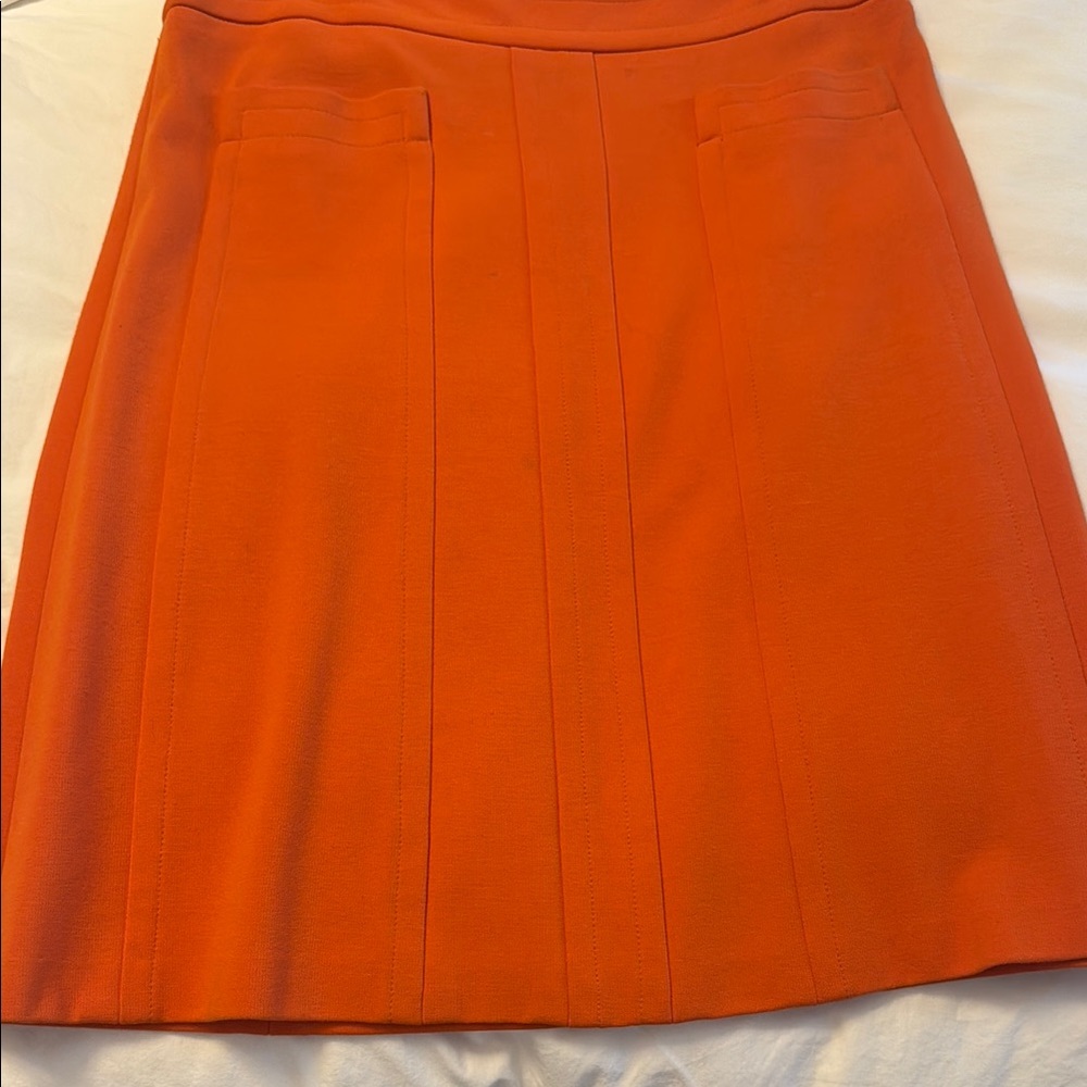 Dkny Orange A-Line Mini Skirt Work